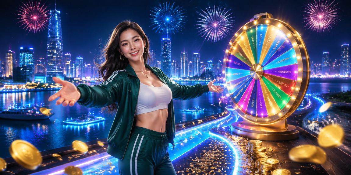 Ánh đèn neon rực rỡ tại TP.HCM phản chiếu qua màn hình điện thoại đang chơi vòng quay may mắn
